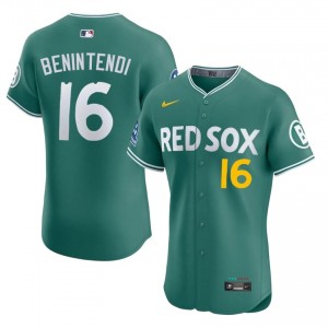 Mens Red Sox Andrew Benintendi #16 Baseball Green New Jerseys 934836-868