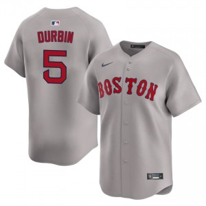 Mens Red Sox Nation Caleb Durbin #5 Baseball Gray Game Jerseys 583916-487