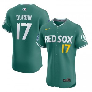 Men Olde Towne Team Caleb Durbin #17 Baseball Green Game Jerseys 386558-182