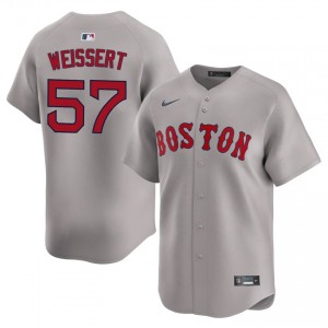 Men's Carmine Hose Greg Weissert #57 Baseball Gray Stitched Jersey 367126-947