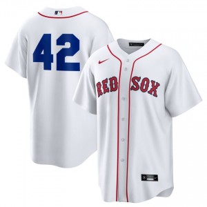 Mens The Sawx Jackie Robinson Day #42 Baseball White Authentic Jerseys 227292-326