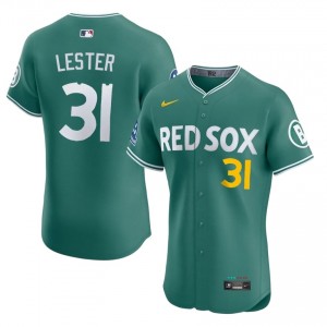 Men BoSox Jon Lester #31 Baseball Green MLB Jerseys 169543-791