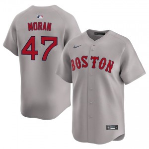 Men Boston Red Sox Jovani Moran #47 Baseball Gray Embroidery Jersey 526151-280