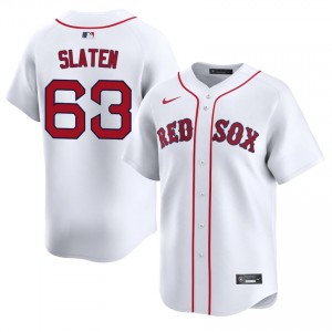 Mens BOS Justin Slaten #63 Baseball White 2026-27 Jerseys 399794-784