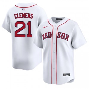 Men's BOS Red Sox Roger Clemens #21 Baseball White Embroidery Jerseys 186061-990