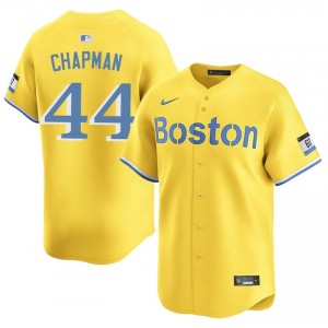 Mens Red Sox Aroldis Chapman #44 Baseball Gold Limited Jerseys 386963-729