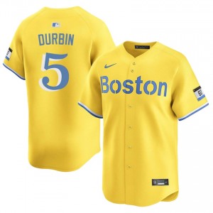 Men BRS Caleb Durbin #5 Baseball Gold Replica Jersey 369076-539