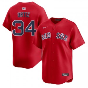 Men's BOS Red Sox David Ortiz #34 Baseball Red Replica Jerseys 145534-452
