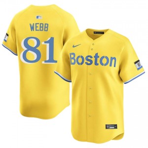 Mens The Sawx Jacob Webb #81 Baseball Gold Player Jersey 647834-365