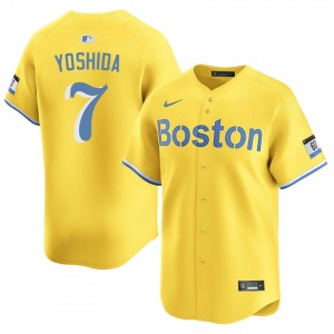 Mens Olde Towne Team Masataka Yoshida #7 Baseball Gold MLB Jersey 532068-135