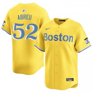 Mens The Crimson Wilyer Abreu #52 Baseball Gold Authentic Jersey 464668-490