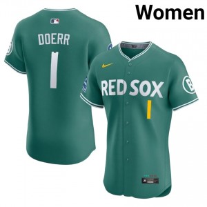 Women's Boston Red Sox Bobby Doerr #1 Baseball Green Popular Jerseys 976425-483