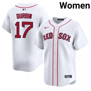 Women's Red Sox Nation Caleb Durbin #17 Baseball White Embroidery Jerseys 982052-847