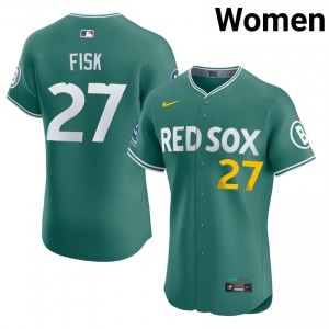 Women BOS Carlton Fisk #27 Baseball Green 2026-27 Jersey 312999-871