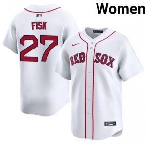 Women Olde Towne Team Carlton Fisk #27 Baseball White Game Jersey 656341-338