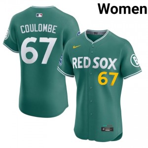 Womens Carmine Hose Danny Coulombe #67 Baseball Green Stitched Jerseys 365580-966
