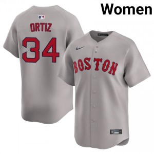 Women's The Sawx David Ortiz #34 Baseball Gray Stitched Jerseys 539762-717