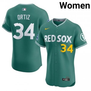 Womens The Crimson David Ortiz #34 Baseball Green MLB Jersey 603583-101