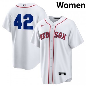 Womens BOS Jackie Robinson Day #42 Baseball White 2026 Jersey 846253-488