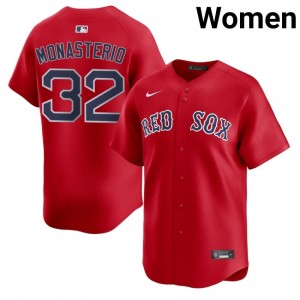 Women Red Sox Andruw Monasterio #32 Baseball Red Limited Jerseys 869401-974
