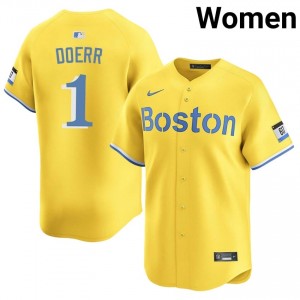 Womens The Sox Bobby Doerr #1 Baseball Gold New Jersey 250002-666