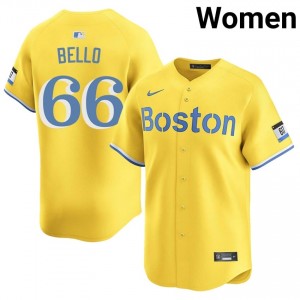 Women BoSox Brayan Bello #66 Baseball Gold New Jersey 934842-356