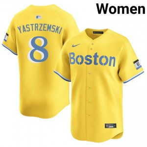 Womens Olde Towne Team Carl Yastrzemski #8 Baseball Gold Authentic Jersey 743716-577