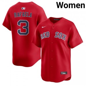 Women Red Sox Ceddanne Rafaela #3 Baseball Red Replica Jersey 962946-489