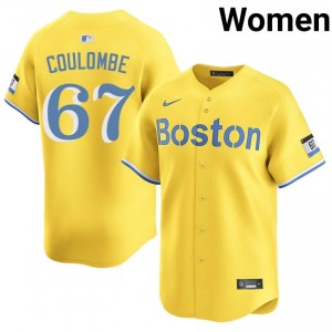 Women BoSox Danny Coulombe #67 Baseball Gold MLB Jerseys 137880-612