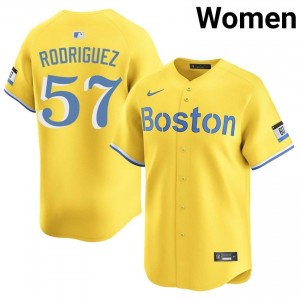 Women Boston Red Sox Eduardo Rodriguez #57 Baseball Gold Limited Jerseys 921950-348
