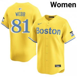 Women's Boston Red Sox Jacob Webb #81 Baseball Gold Replica Jerseys 141725-712