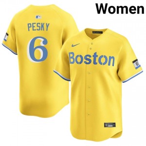 Women Red Sox Nation Johnny Pesky #6 Baseball Gold 2026-27 Jersey 715832-710