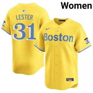 Women's Olde Towne Team Jon Lester #31 Baseball Gold Embroidery Jerseys 239517-608