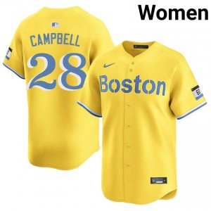 Womens The Sawx Kristian Campbell #28 Baseball Gold Official Jerseys 395235-798