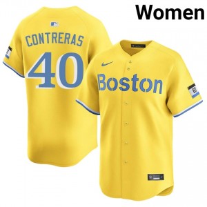 Womens The Sox Willson Contreras #40 Baseball Gold Authentic Jersey 827948-262