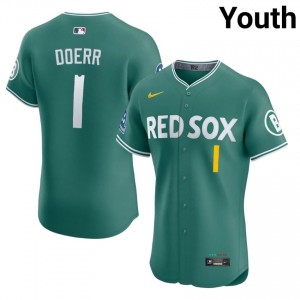 Youth Boston Red Sox Bobby Doerr #1 Baseball Green Official Jersey 541663-744
