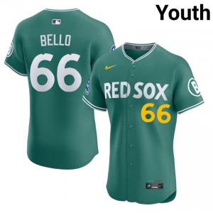 Youth Olde Towne Team Brayan Bello #66 Baseball Green MLB Jerseys 324211-346