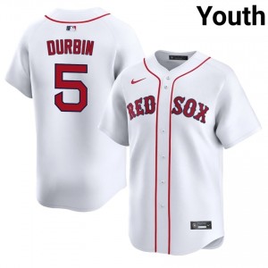Youth The Sox Caleb Durbin #5 Baseball White Popular Jersey 550589-587