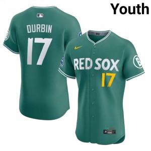 Youth Boston Red Sox Caleb Durbin #17 Baseball Green Authentic Jersey 428496-932