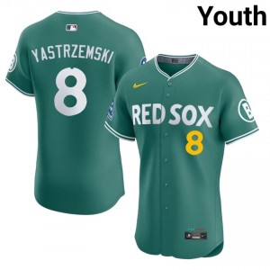 Youth Boston Red Sox Carl Yastrzemski #8 Baseball Green Stitched Jerseys 305919-680