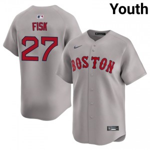 Youth BOS Red Sox Carlton Fisk #27 Baseball Gray 2026 Jersey 661514-714