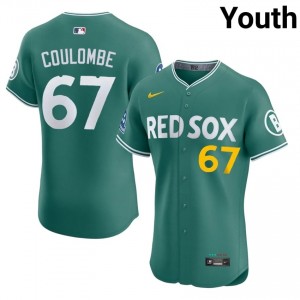 Youth BOS Danny Coulombe #67 Baseball Green Embroidery Jerseys 169330-730