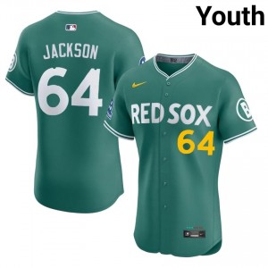 Youth The Sawx Isaiah Jackson #64 Baseball Green MLB Jerseys 881220-369