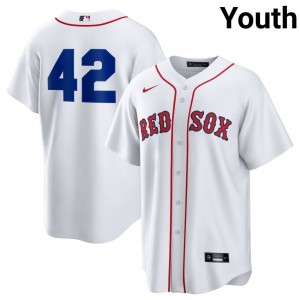 Youth Red Sox Nation Jackie Robinson Day #42 Baseball White Popular Jerseys 692247-906