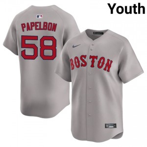 Youth The Crimson Jonathan Papelbon #58 Baseball Gray Authentic Jersey 745625-184