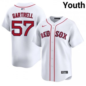 Youth The Sawx Joseph Gartrell #57 Baseball White MLB Jersey 520143-806