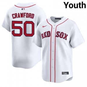 Youth The Crimson Kutter Crawford #50 Baseball White Stitched Jerseys 610425-266
