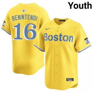 Youth Carmine Hose Andrew Benintendi #16 Baseball Gold MLB Jerseys 247569-624