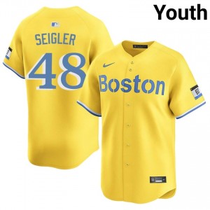 Youth Boston Anthony Seigler #48 Baseball Gold Stitched Jerseys 146662-220