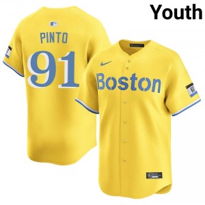 Youth Red Sox Nation Avinson Pinto #91 Baseball Gold 2026-27 Jerseys 227361-628